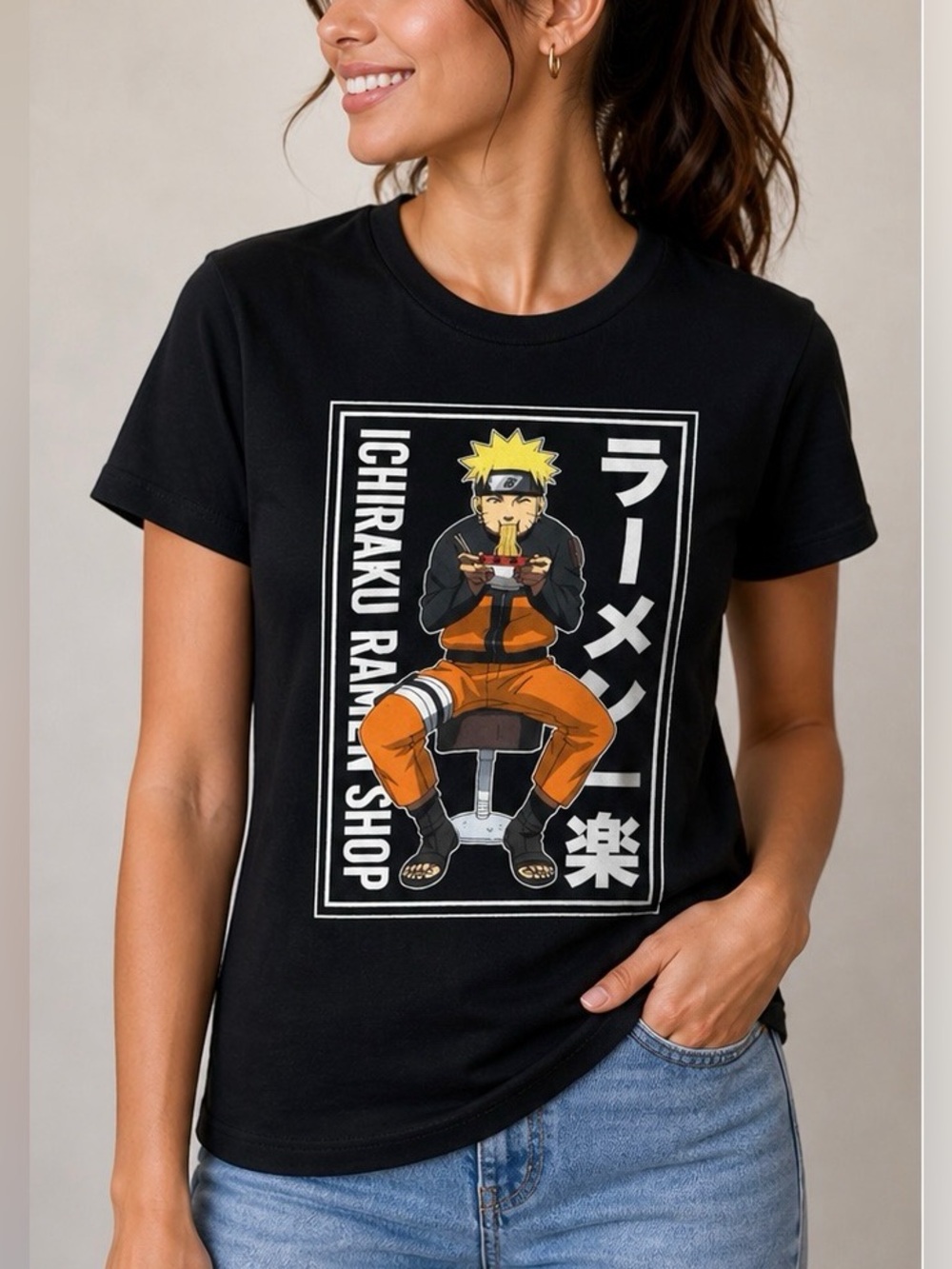 Naruto Ichiraku Ramen Graphic Tee - Black/Orange